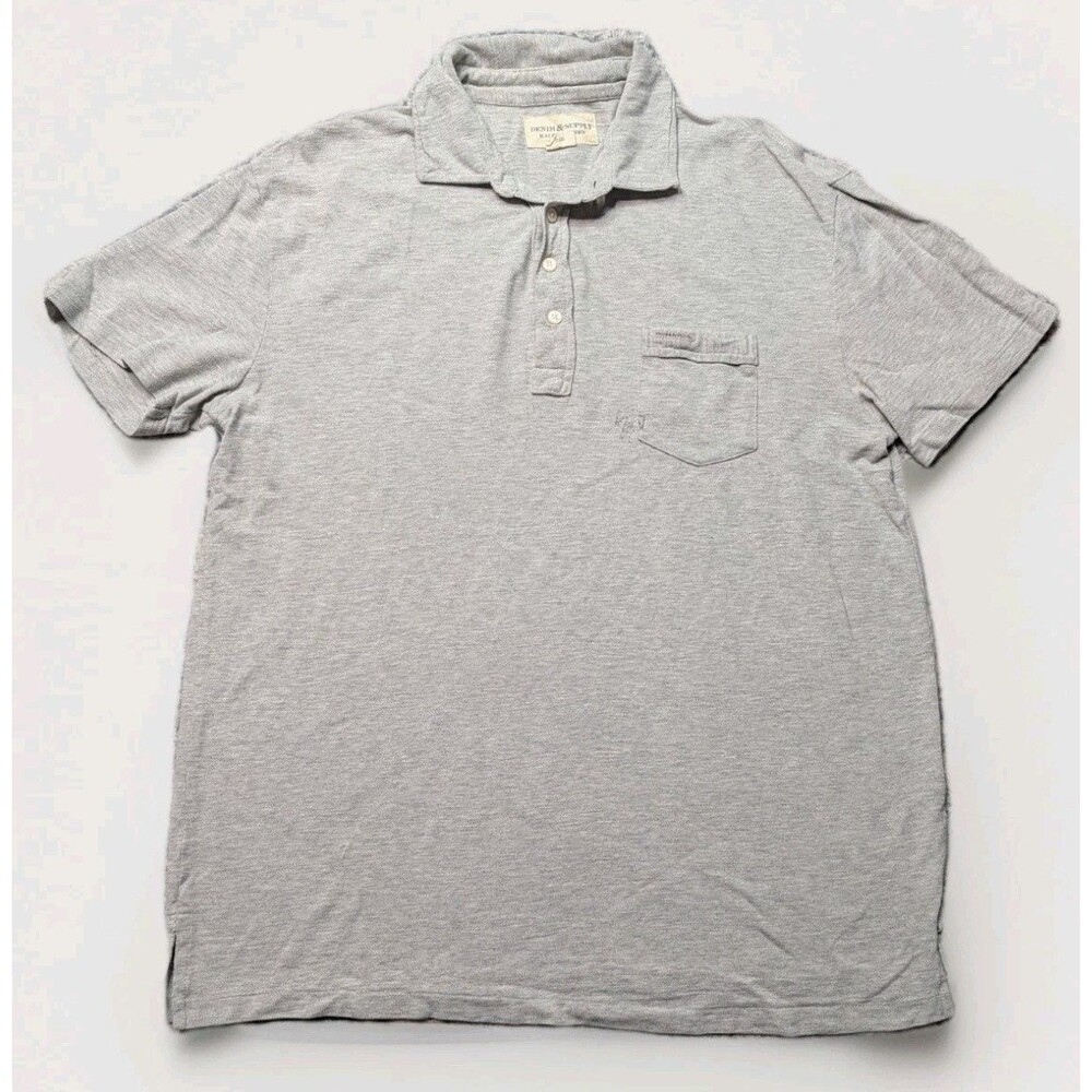 Denim & Supply Ralph Lauren Polo Shirt Mens Large Gray Aztec Eagle